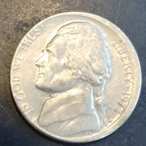 1972 D Nickel Slight Misalignment